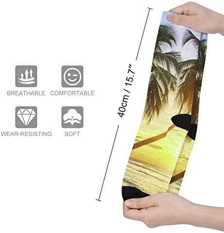 Meias altas da praia de férias de férias engraçadas quentes sobre as meias de tubo de panturrilha meias de cores correspondentes para homens mulheres