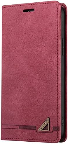 Caixa da carteira XYX para Samsung S22 Plus, Case Folio de couro PU com slots de cartão de kickstand para Galaxy S22 Plus/S22 Plus 5G, Red
