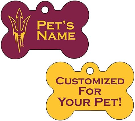 Arizona State Sun Devils Tag de Id de Pet Id Dog de 2 lados | Oficialmente licenciado | Personalizado para o seu animal de
