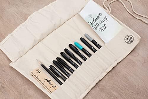 Kelly cria kit de letras de luxo, 13 peças, régua de 6 polegadas, lápis, borracha, 2 finalizadores pretos, 3 canetas de escova
