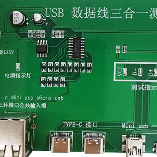Testador de cabos USB Yuehuam, teste de teste de fios de dados precisos Tipo-C/Mini USB/Micro-USB TESTER TRIAD CABO USB
