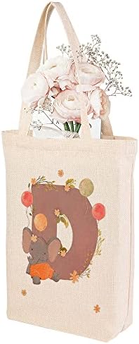 Bolsas de lona floral Bolsas-monogragamentos para mulheres com nome inicial, Retim de animais