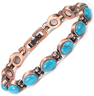 Pulseira de cobre pura magvivace para mulheres, bracelets magnéticos turcos de 7,09 '