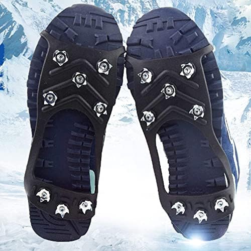 Guangming - Anti Slip Ice Snow Grips Crampões, 8 pregos de aço homens homens picadas de gelo pilotas de tração de tração picadas