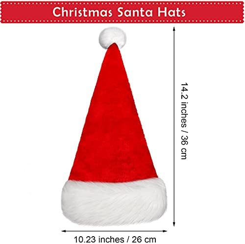 McEast 3 pacote de Natal chapéus Santa Velvet Santa Hats clássicos chapéus de férias de natal para o ano novo de ano novo Festive Festa, tamanho da criança