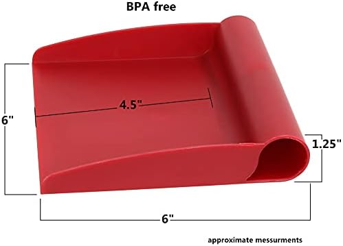 Iconikal de 6 polegadas de alimentos plásticos/cortador de massa/raspador de bancada, vermelho, 2-pacote