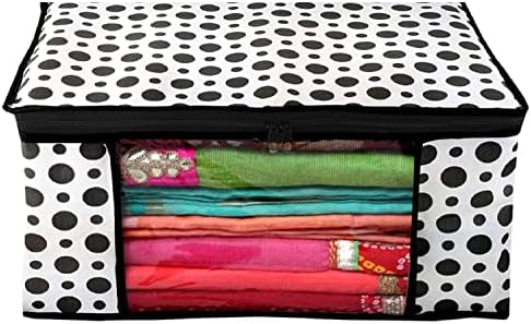 Jewar Mandi Tampa de vestuário não tecido Saree Cober Sari Organizer com sacos de armazenamento frontal transparentes para pacote
