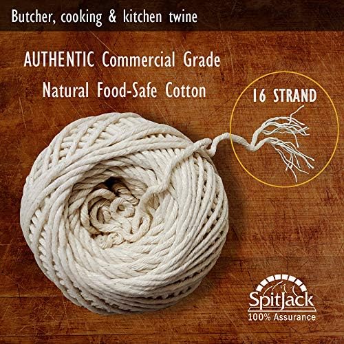 Spitjack Butcher's Cooking and Kitchen Twine. Todo o algodão branca para treliça de carne, jardim e artesanato.16 Fita de cordão para