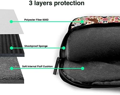 Dog Flower Portable ombro Saco de laptop/bolsa de computador com alça superior