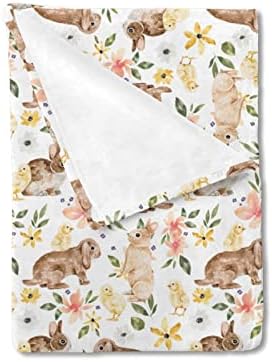 Hawskgfub bebê criança garotas coelho frango cobertor floral manta, flanela de flanela de flor do coelho da primavera cobertores