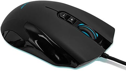 Brookstone USB Wired Gaming Mouse com roda de rolagem, configurações de DPI selecionáveis ​​4/5 e efeitos de iluminação, Mac e PC