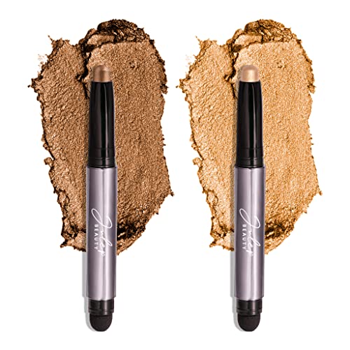 Julep Eyeshadow 101 Crème To Powder Watersperme Proper impermeável Duo, brilho de bronze e brilho de ouro quente