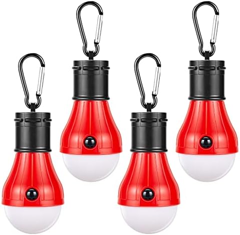 Campings Light [4 pacote] Doukey portátil Camping Lantern Bulbo Led Lanternas de tenda Lanterna de emergência Camping