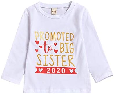 2020 Baby Girl Big Sister Letter Print Roupos Roupa de roupa de camiseta camisetas de blusa de top