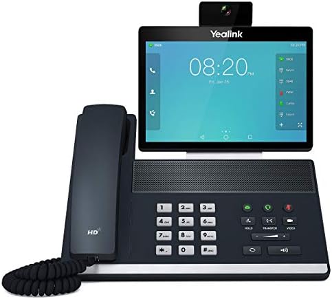 Yealink VP59 Smart Video IP Phone, 16 contas VoIP. Tela de toque colorida ajustável de 8 polegadas. USB 2.0, 802.11ac Wi-Fi, Gigabit Ethernet de dupla porta, 802.3AF POE, adaptador de energia não incluído