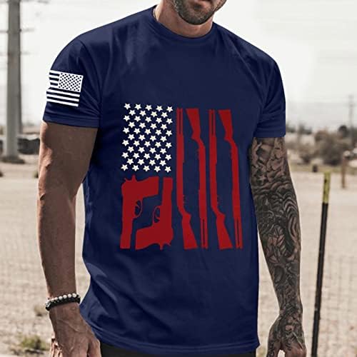T-shirt de bandeira americana masculina Manga curta 4 de julho Camisetas camisetas americanas bandeira patriótica Músculo