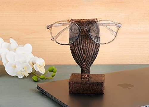 Presente eximioso da Índia India Christmas Owls Titular de óculos de madeira Ler Liture NightSand Tadandes de retenção de óculos