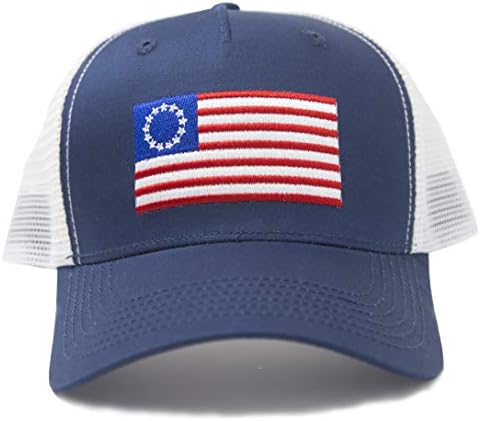 Tie internacional Betsy Ross Hat da bandeira americana para homens e mulheres - Crucker de um tamanho ajustável - Baseball Snapback Hat Mesh