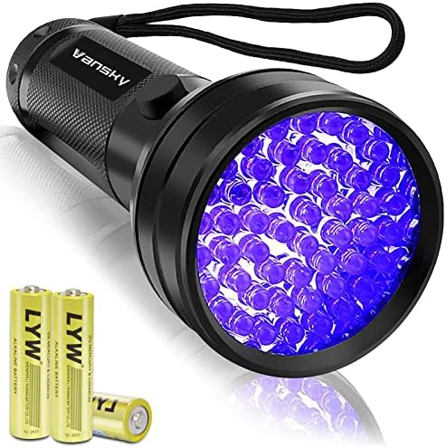 Vansky Black Light UV lanterna, 2022 Atualizado 51 LED e 12 LED Blacklight Pet Urine Detector para urina de cachorro/gato,