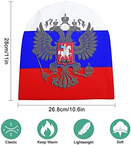 WeedKeyKatcat russo Eagle emblema Bandeira esportiva Capinho de caveira Feiia leve Haps Captos de sono para homens Mulheres de estilo branco Um tamanho