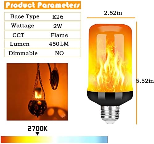 Lâmpadas de chama Geminilite Lâmpadas ao ar livre, atualizadas 4 modos Lâmpadas de chama com efeito de de cabeça para baixo,