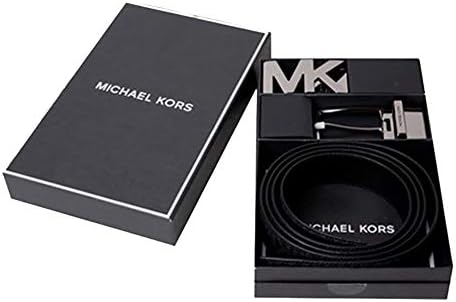 Michael Kors Men's Box Jet Conjunto 4 em 1 Cinto de Belsão de Presente de Couro Signature