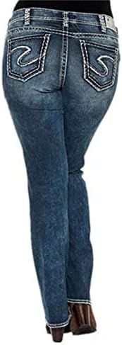 Jeans rasgados para mulheres clássicas de subida midret