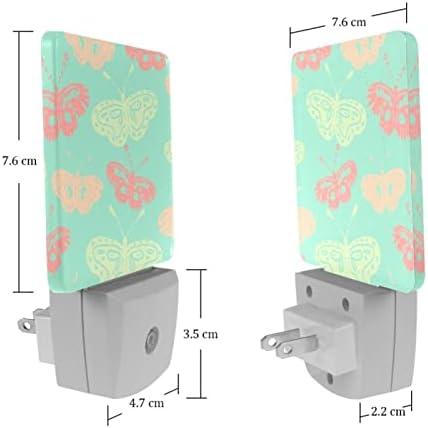 Rodailycay sensor leve à noite Butterfly Beautiful, 2 pacotes de luzes noturnas se conectam na parede, luz noturna de LED branco quente para viveiro, quarto, banheiro, corredor, quarto infantil, escadas