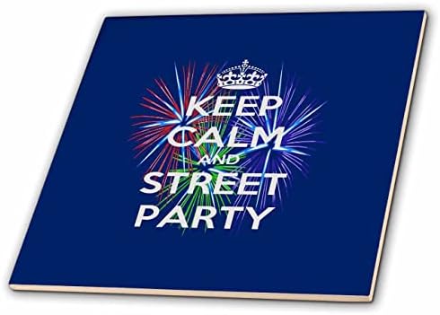 3drose mantenha a calma e a festa de rua com arte festiva de fogos de artifício - azulejos