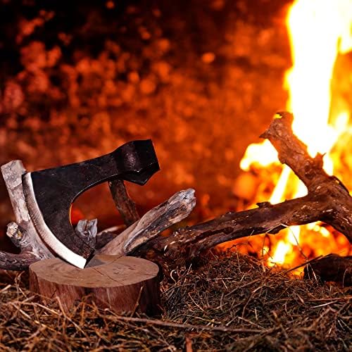 Equipamento de guerreiros Viking Machado barbudo - Mão forjou a cabeça do machado Viking personalizada Hatchets de aço de alto carbono