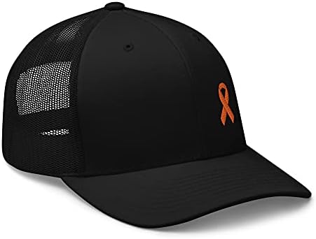 Capata -do -chapéu do caminhão de conscientização sobre leucemia, presente de sobrevivência de fita laranja bordada