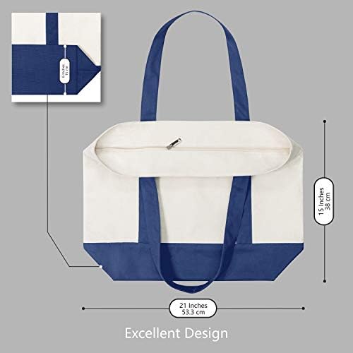 TopDesign 30-Pack Stylish Tara Tote Bag com um bolso externo, fechamento de zíper superior, essencial diário