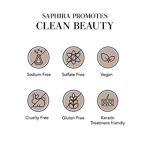 Shampoo e condicionador de tratamento mineral de Saphira para cabelos finos, finos e tratados com cores, 34 oz
