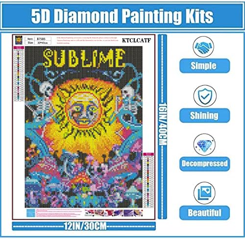 Kit de cogumelos de pintura de diamante, kits de arte de diamante para adultos, pinturas de diamantes Swibleton Sublime com