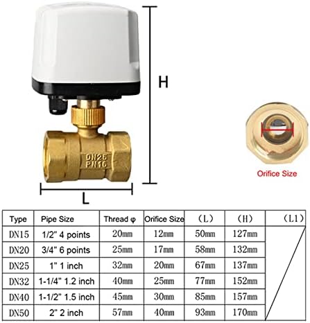 Válvula de esfera motorizada DN15-50 3 fios de 3 fios Two controle de trídio bidirecional T tipo de latão Trepa de bronze válvula