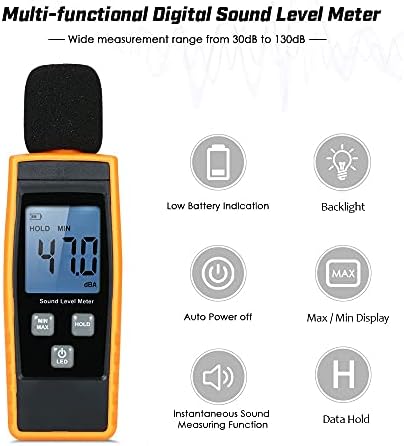 TWDYC LCD Digital Sound Level Medidores DB Medidores 30-130DBA Ferramenta de medição de ruído