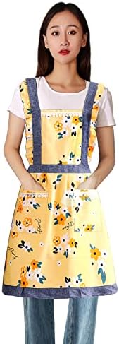 Amor Potata Avental fofo para mulheres com bolsos Avental de limpeza de avental floral de avental de algodão para meninas