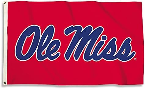 BSI NCAA OLE Miss Rebeldes 3'x5 'Flag BSI Products, Inc. - Mississippi Rebels 3'x5' Bandeira com ilhós de bronze