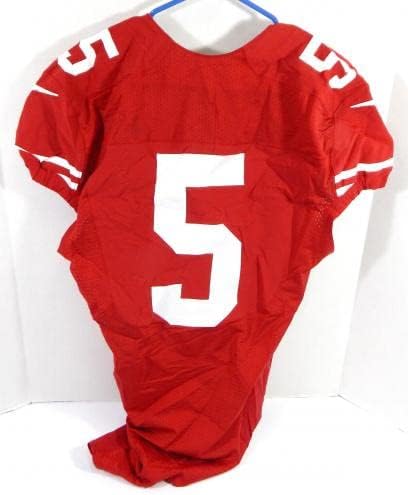 2013 San Francisco 49ers #5 Jogo emitido Red Jersey 42 DP35640 - Jerseys usados ​​na NFL não assinada