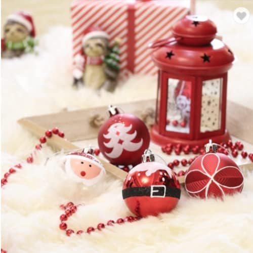 Ornamentos de bola de Natal - ornamentos de natal de plástico de 6 cm misturados - bolas de férias penduradas para decorações