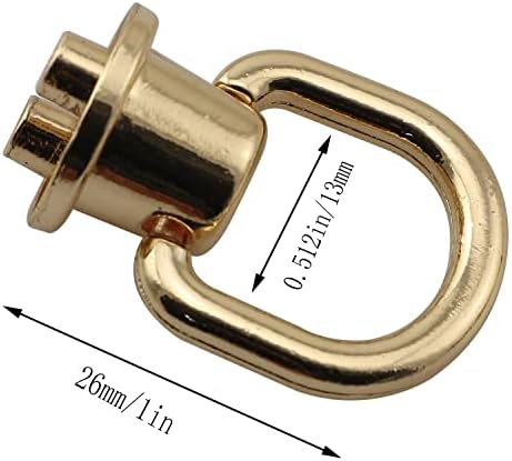 Youliang 10pcs rebite de bronze de 360 ​​graus de bola rotatável Botões da cabeça com anel D 26mmx13mmx3.2mm ouro claro para