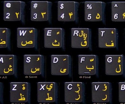 4Keyboard farsi inglês não transparente rótulos de teclado preto