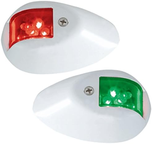 Luzes laterais de LED perko - vermelho/verde - 12V - Habitação branca com revestimento de epóxi