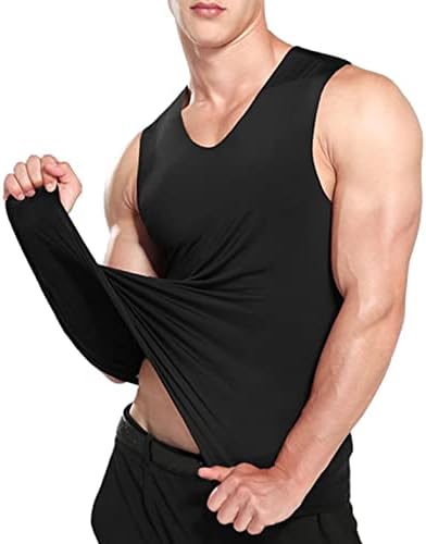 Colete de seda de gelo masculino Fitness Ombro Wide Running Sports Reseless Secy Raply dentro e tampas de tanques de menores