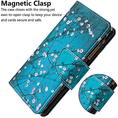 Caixa da carteira XYX para Samsung Galaxy A50/A50s/A30s, colorido PU Flip Flip Zipper Burse 9 Caso de slots de cartão com pulseira de pulso, Little Urso