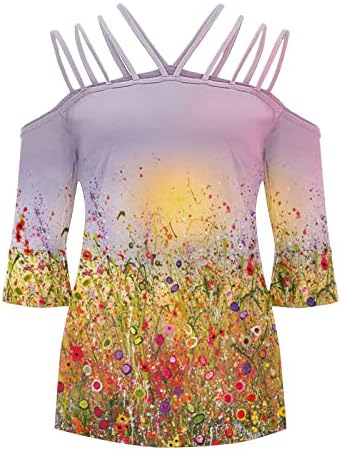 Roupas femininas Trengod Cotton Gráfico de algodão Loose Fit Festival Lounge Top camiseta Caminhada de manga curta para feminino para feminino