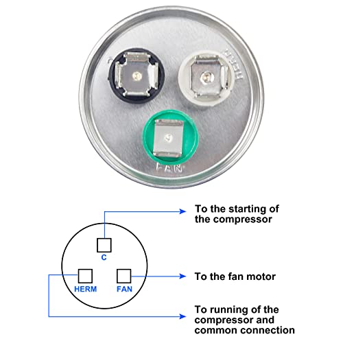 Sfielcapa 45 + 5 MFD 45/5 UF ± 6% 370/440 VAC CBB65 CAPACITOR DO CIRCULAR DA RUND DULA PAR