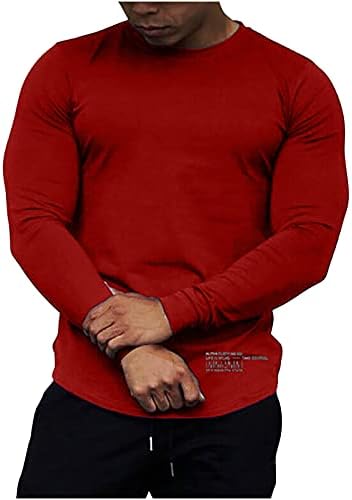 Camisetas de manga comprida para homens esportes camisetas de algodão camisetas musculares tees de base de base apertada