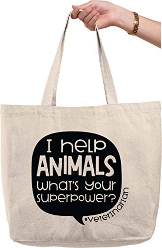 Ajudo os animais Qual é a sua superpotência? Citação de hashtag Citação de lona natural Bag do presente engraçado