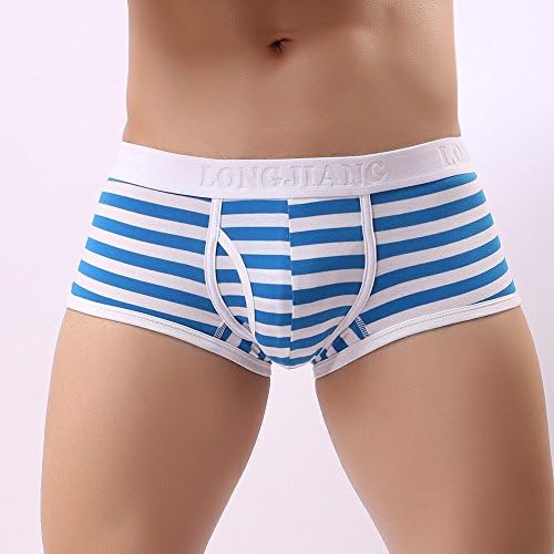 Mens cueca cueca shorts Sexy bolsa masculina listrada respira cueca cuecas bulge roupas íntimas masculinas para homens